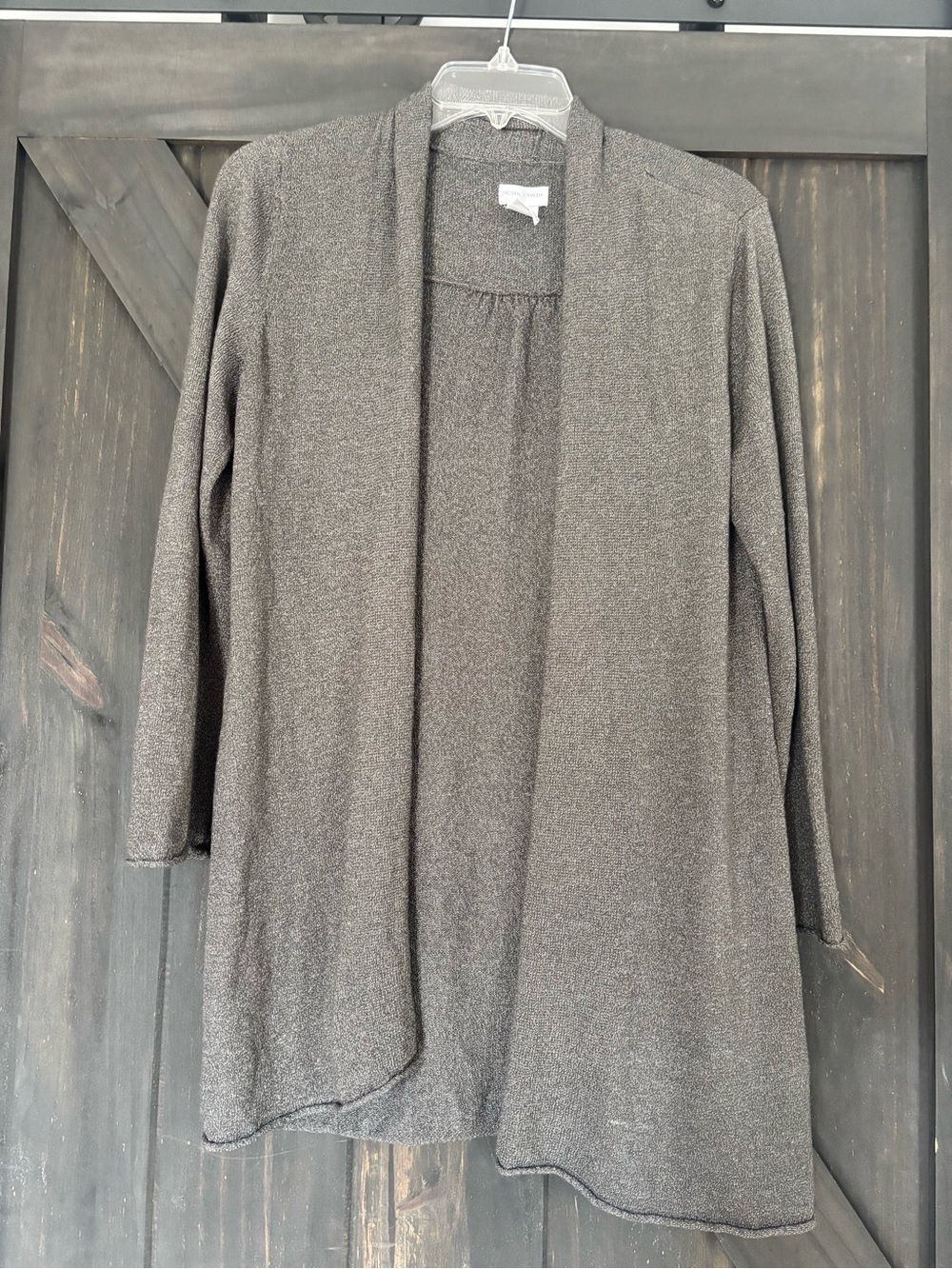 Women's Open-Front Lightweight Cardigan Sweater - Dark Gray